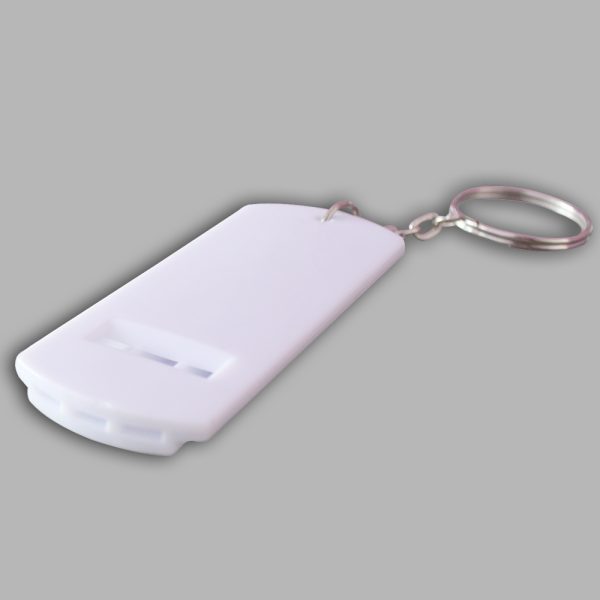 Llavero de plástico rectangular con silbato - Image 3